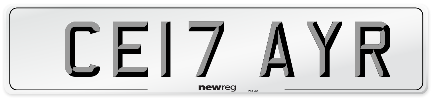 CE17 AYR Number Plate from New Reg